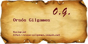 Orsós Gilgames névjegykártya